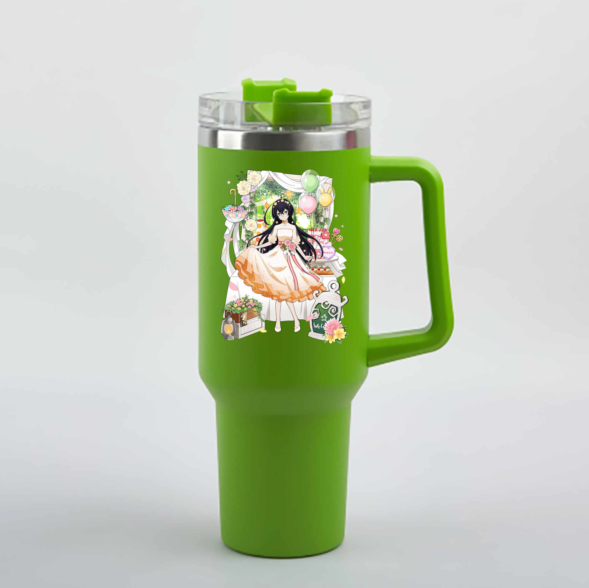 （画像用） 文豪ストレイドッグス Bungo Stray Dogs 1200mL車用タンブラー - クリスタルステッカー（プラスチックストロー付き）